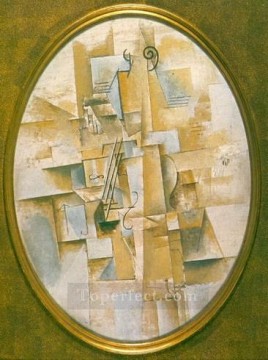 パブロ・ピカソ Painting - ピラミッド型ヴァイオリン 1912年 パブロ・ピカソ